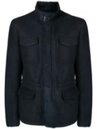 Giorgio Armani Concealed Shearling Jacket - Blue
