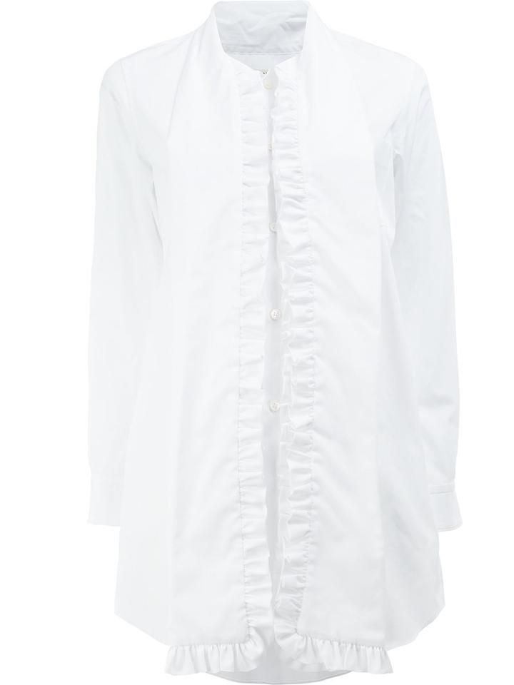 Comme Des Garçons Ruffled Trim Shirt, Women's, Size: Xs, White, Cotton