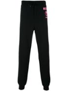 Moschino Flamingo Logo Track Pants, Men's, Size: Small, Black, Cotton