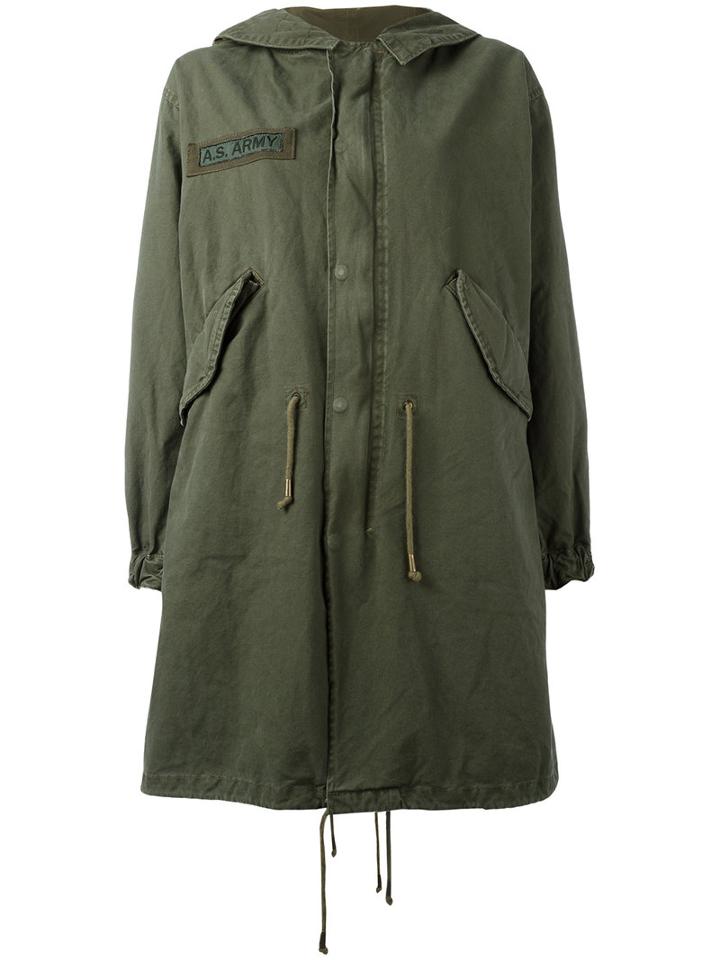 As65 - Military Embroidered Coat - Women - Cotton/nylon/viscose/leather - Xs, Green, Cotton/nylon/viscose/leather