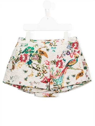 Patachou Floral Print Shorts, Toddler Girl's, Size: 5 Yrs, Beige