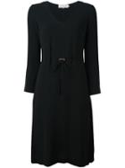 L'autre Chose Belted Midi Dress, Women's, Size: 42, Black, Polyester