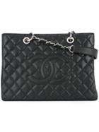 Chanel Vintage Quilted Chained Shoulder Bag - Black