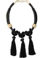 Alberta Ferretti Fringed Detailed Necklace - Black