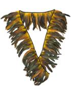 Plan C Feather Curved Scarf - Yellow