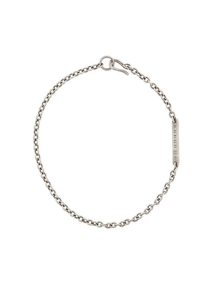 Maison Margiela Logo Tag Chain Necklace - Metallic