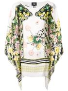 Cavalli Class Draped Printed Blouse - White