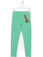 Mini Rodini - Rabbit Print Leggings - Kids - Organic Cotton/spandex/elastane - 3 Yrs, Green