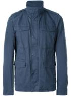 Woolrich Loose Zip And Button Up Jacket, Men's, Size: Xl, Blue, Cotton/polyester