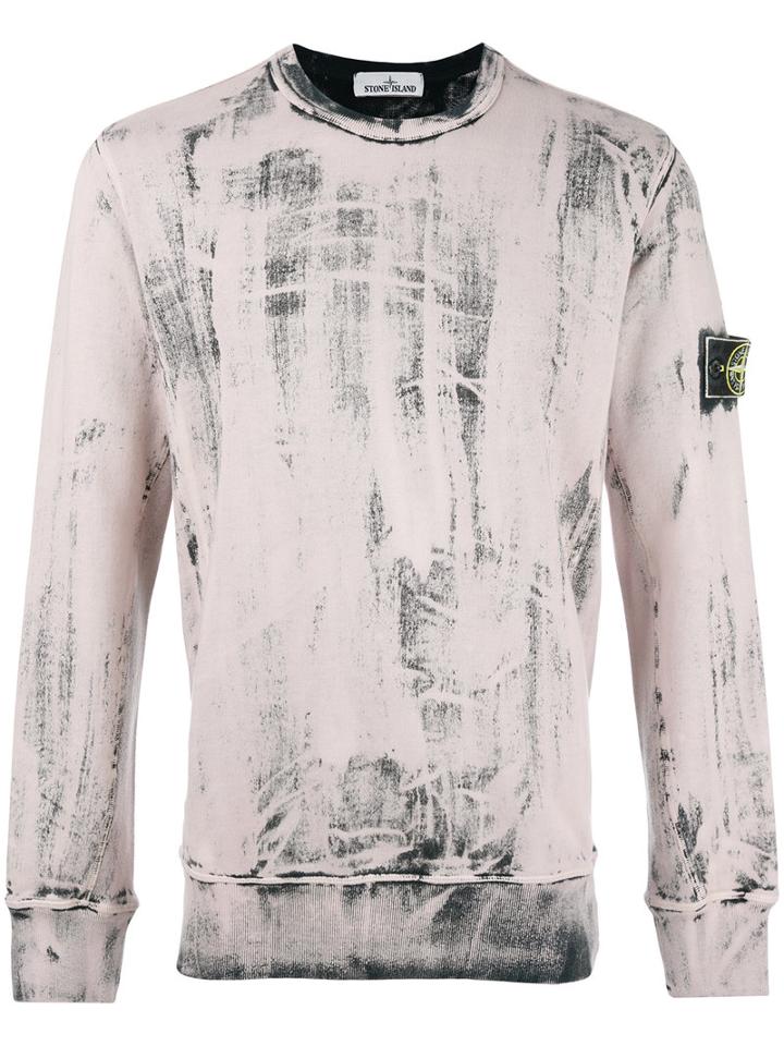 Stone Island Paint Layer Sweatshirt, Men's, Size: Xl, Pink/purple, Cotton