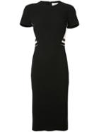 Victoria Beckham Striped Detail Fitted Dress, Women's, Size: 6, Black, Polyester/silk/wool