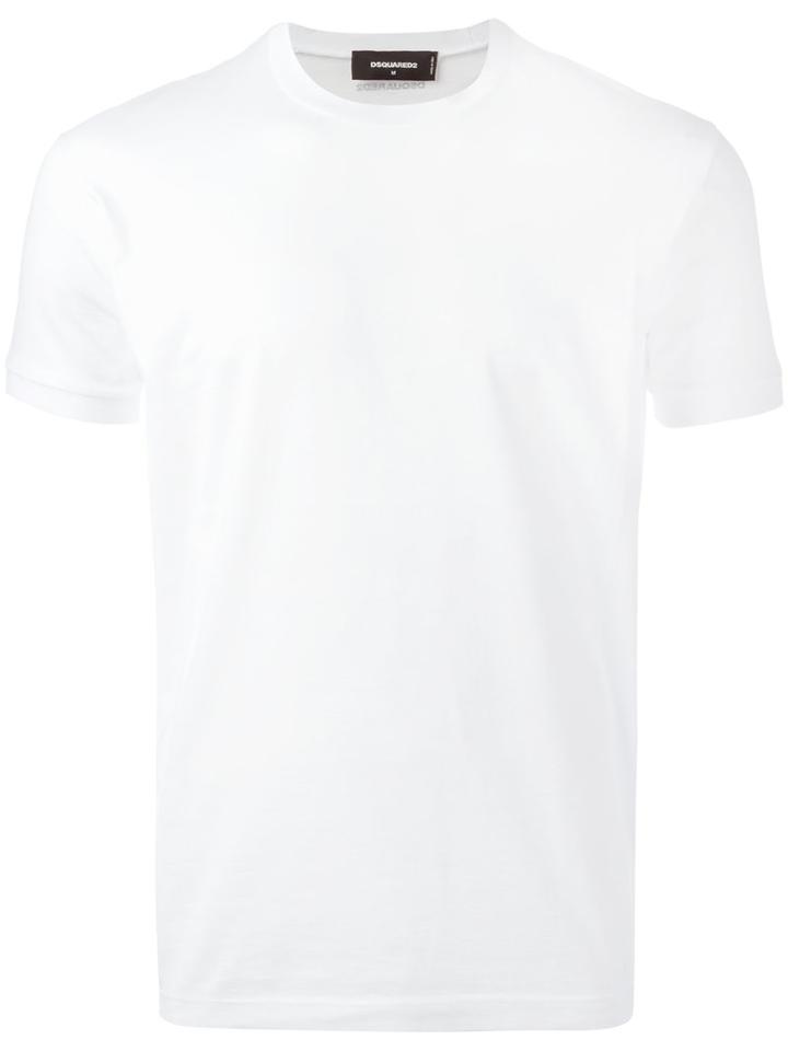 Dsquared2 Basic Round Neck T-shirt, Men's, Size: Xl, White, Cotton