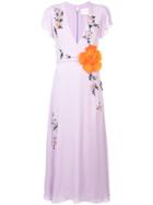 Carolina Herrera Flower Embroidery Dress - Pink