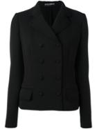 Dolce & Gabbana Double Breasted Jacket, Women's, Size: 46, Black, Virgin Wool/polyamide/spandex/elastane/silk
