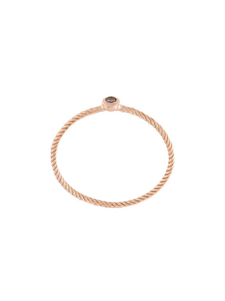 Wouters & Hendrix Gold Single Champagne Diamond Ring - Pink