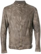 Salvatore Santoro Zipped Leather Jacket - Nude & Neutrals