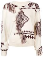 Just Cavalli Intarsia Tassel Sweater - White