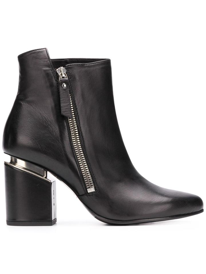 Vic Matie Block Heel Ankle Boots - Black