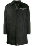 Prada Technical Zip-up Raincoat - Black