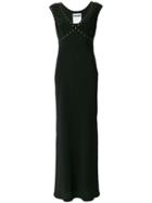 Moschino Empire Line Stud Detail Gown - Black