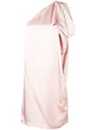 Semicouture One Shoulder Draped Dress - Pink & Purple