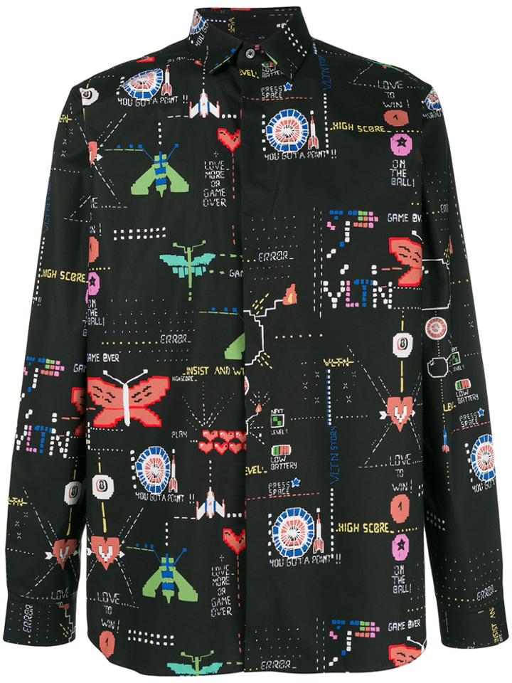 Valentino Love More Or Game Over Shirt - Black
