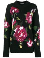 Dolce & Gabbana Flower Knitted Wool & Cashmere Sweater - Black