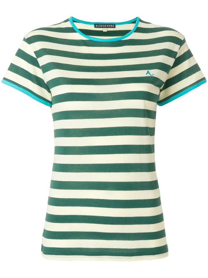 Alexa Chung Striped Design T-shirt - Green