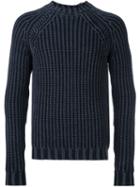 Tod's Ribbed Knit Jumper, Men's, Size: Large, Blue, Merino