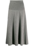 Stella Mccartney Knitted High Waisted Full Skirt - Grey