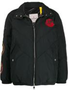 Moncler Embroidered Patch Puffer Jacket - Black