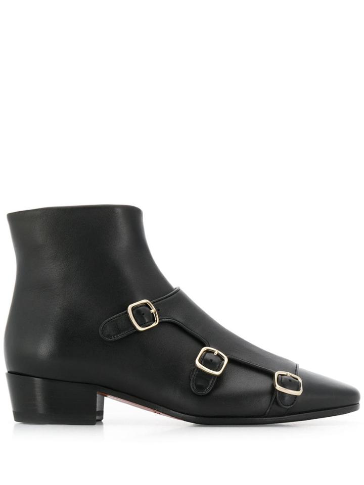Santoni Triple Buckle Boots - Black