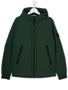 Stone Island Junior Teen Soft Shell Hooded Jacket - Green