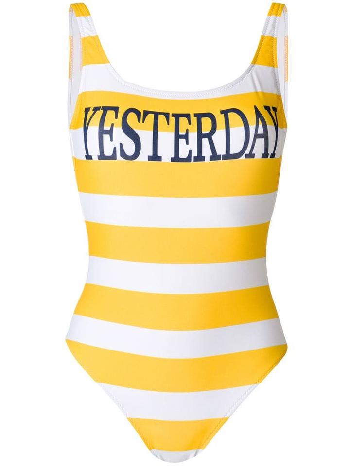 Alberta Ferretti Striped Swimsuit - Yellow