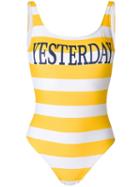 Alberta Ferretti Striped Swimsuit - Yellow