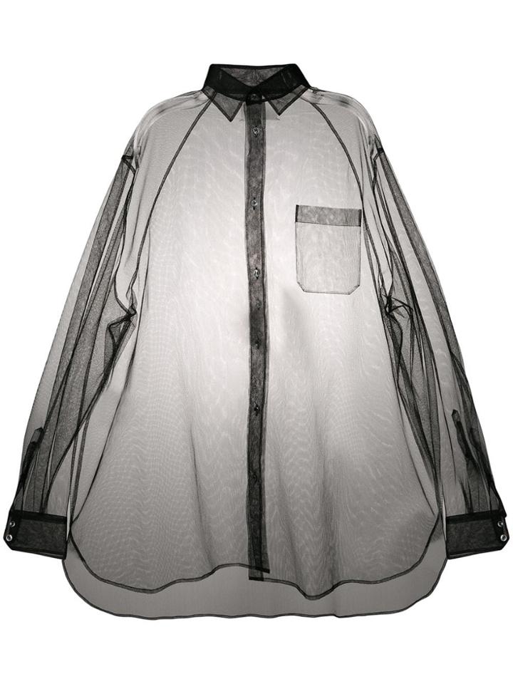 Maison Margiela Oversized Sheer Shirt - Black