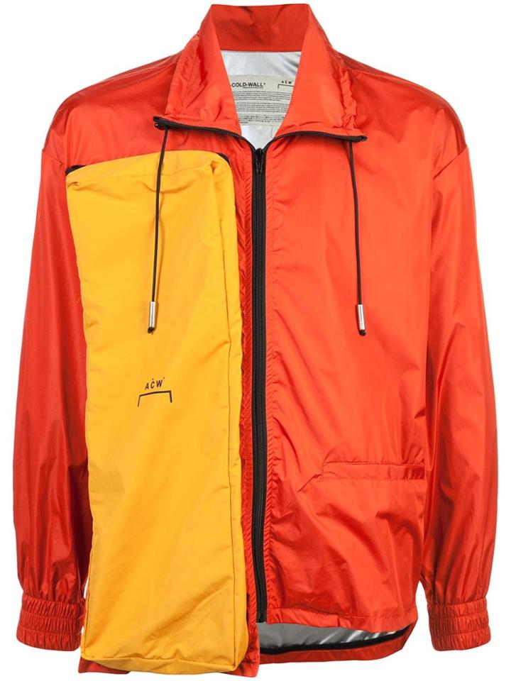 A-cold-wall* Colourblock Asymmetric Windbreaker - Orange
