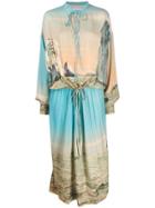 Ambush Landscape Drawstring Dress - Blue