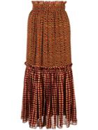 Proenza Schouler Crepe Chiffon Tiered Skirt - Yellow