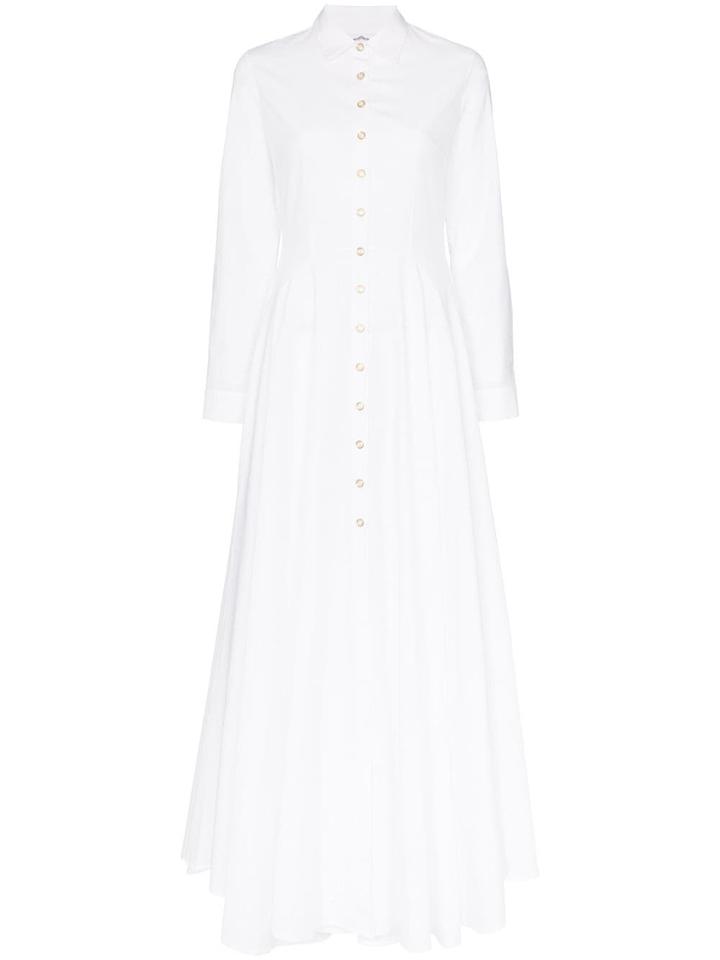 Evi Grintela Juliette Flared Maxi Cotton Shirt Dress - White