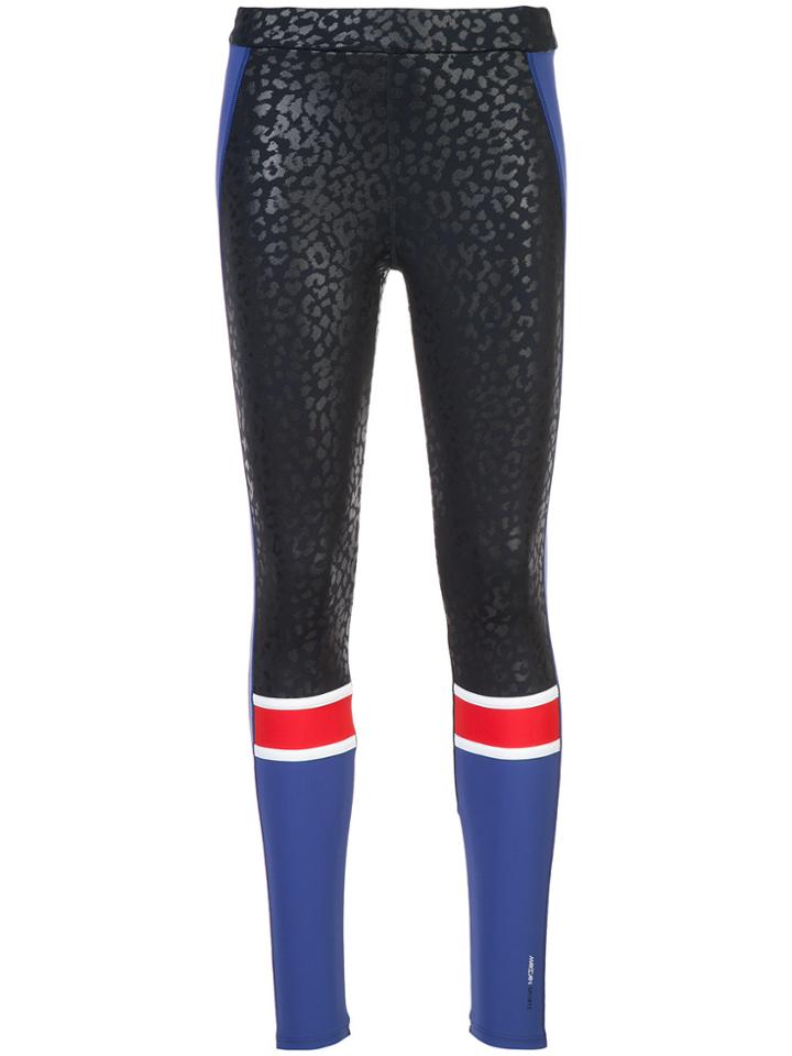 Marc Cain Animal Print Striped Leggings - Black