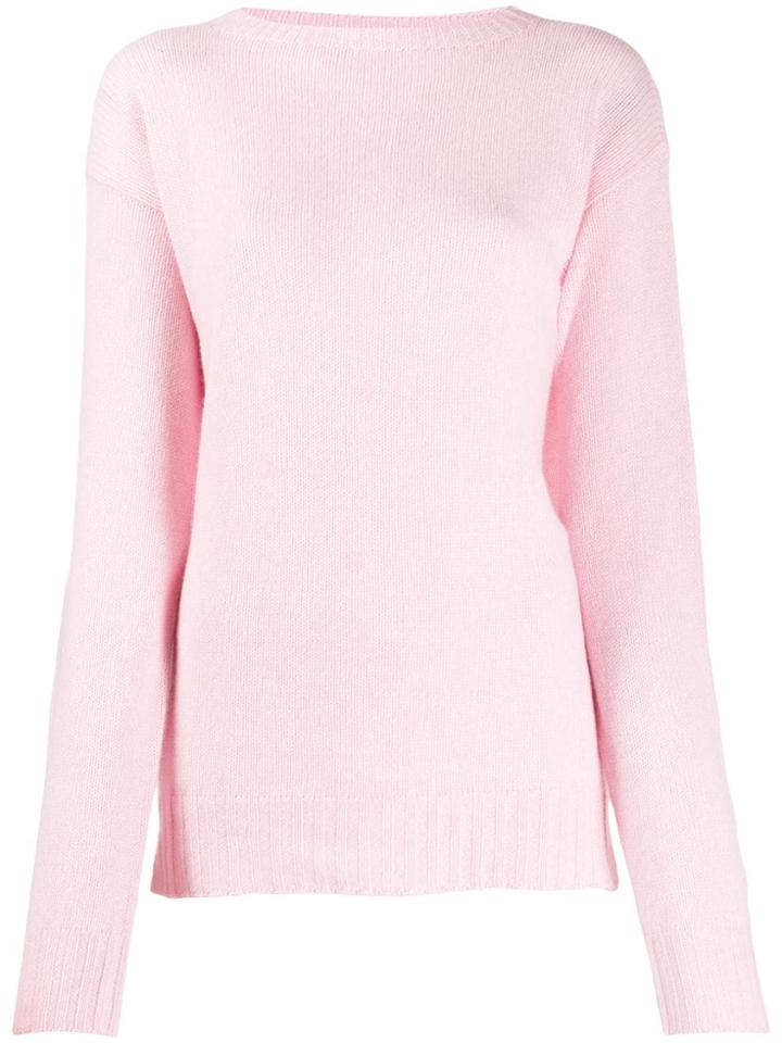Prada Ribbed Crew Neck Knitted Top - Pink