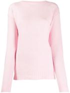 Prada Ribbed Crew Neck Knitted Top - Pink