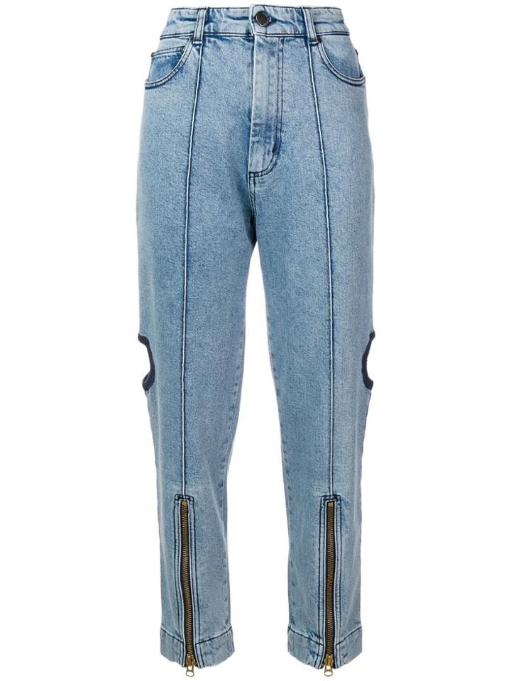 House Of Holland Cutout Utility Jeans - Blue