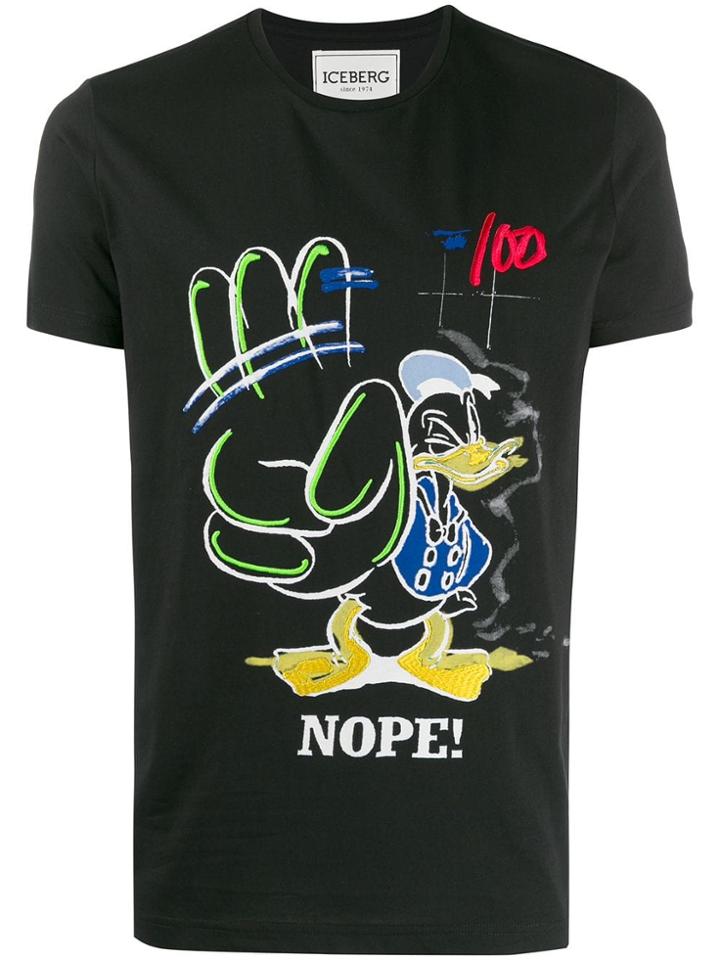 Iceberg Nope! Print T-shirt - Black