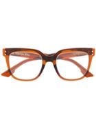 Dior Eyewear Round Frame Glasses - Orange
