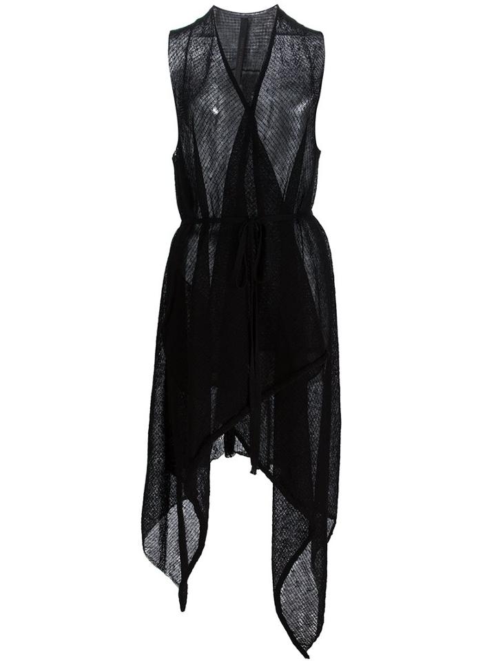 Forme D'expression Sheer Drape Dress, Women's, Size: Small, Black, Linen/flax/cotton