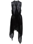 Forme D'expression Sheer Drape Dress, Women's, Size: Small, Black, Linen/flax/cotton
