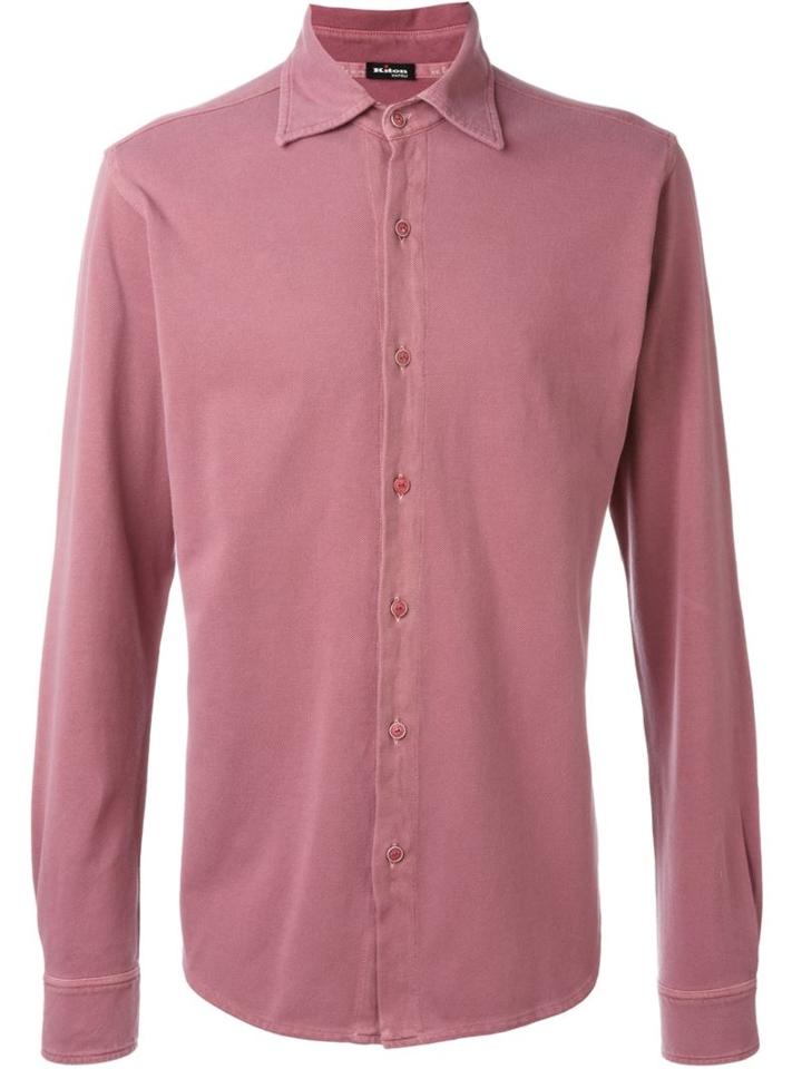 Kiton Plain Shirt, Men's, Size: S, Pink/purple, Cotton
