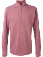 Kiton Plain Shirt, Men's, Size: S, Pink/purple, Cotton
